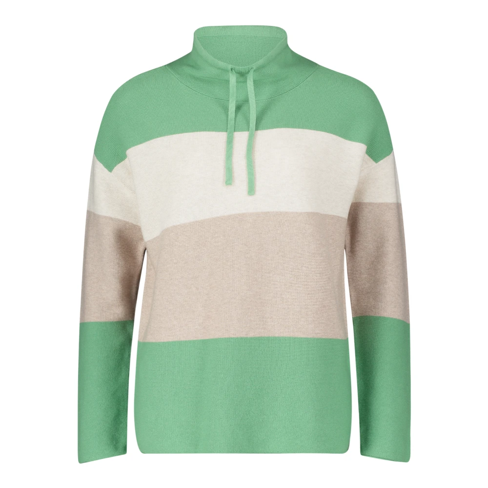 Betty & Co Kleur Blok Gebreide Trui Green Dames