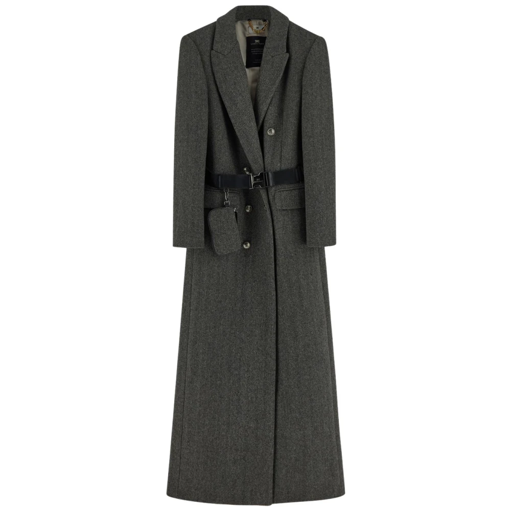 Elisabetta Franchi Grijze Polyester Damesjas Stijlvol Model Gray Dames