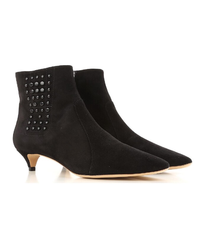 bottines-en-daim-noir-bout-pointu-talon-bas