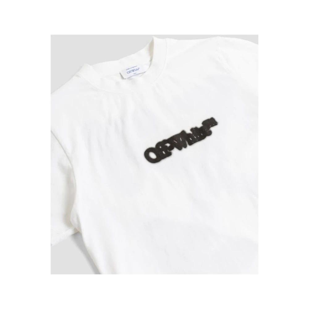 Off White Wit Katoenen T-shirt met X Print White Heren