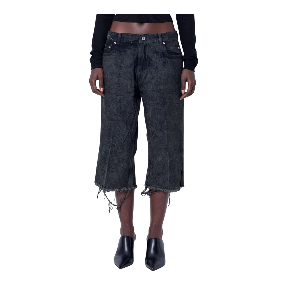 Rick Owens Denim Slim Bermuda Shorts - Female - Denim Shorts - Gray - W28 - Shorts - Image 4