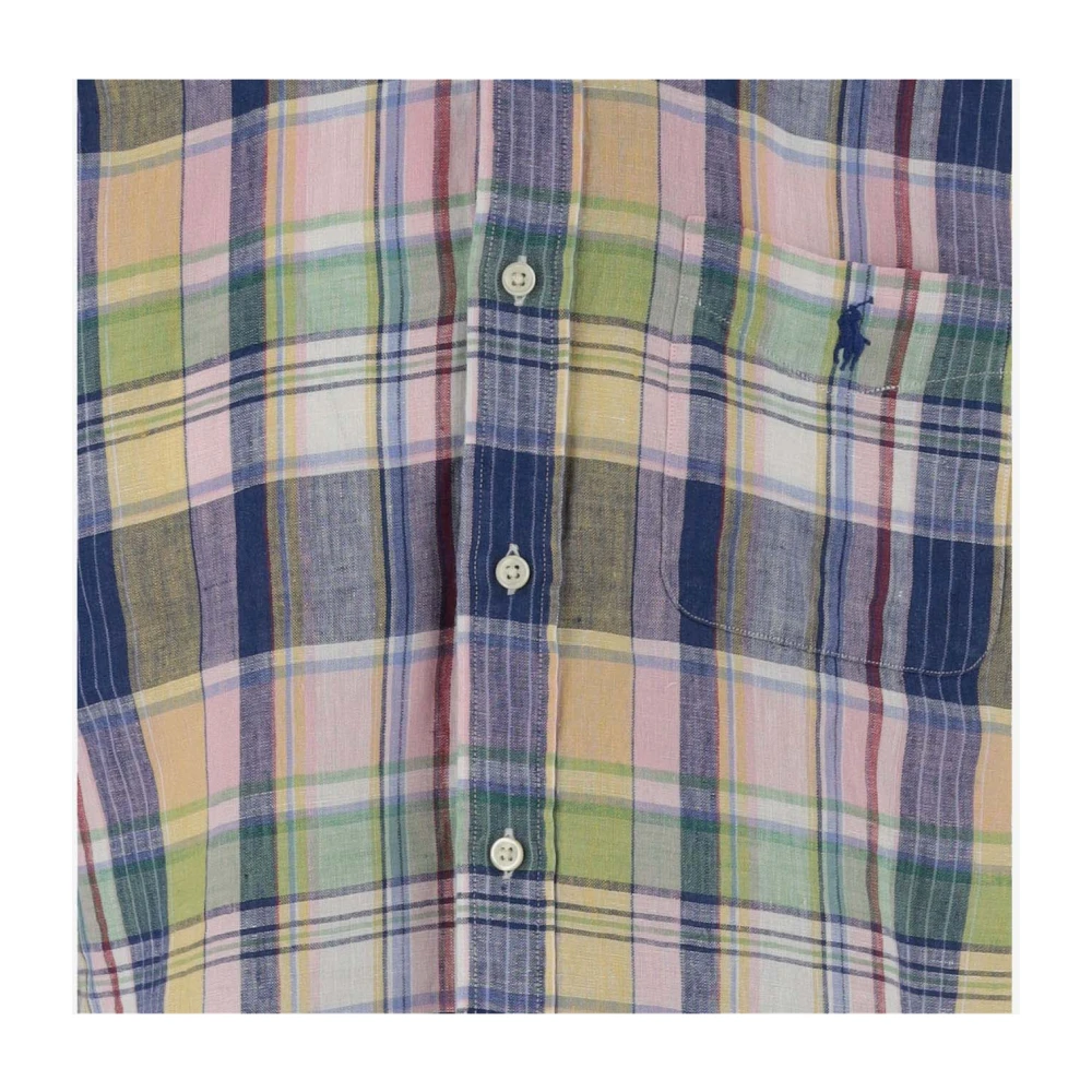 Ralph Lauren Geruite Linnen Overhemd Met Knoopsluiting Multicolor Heren