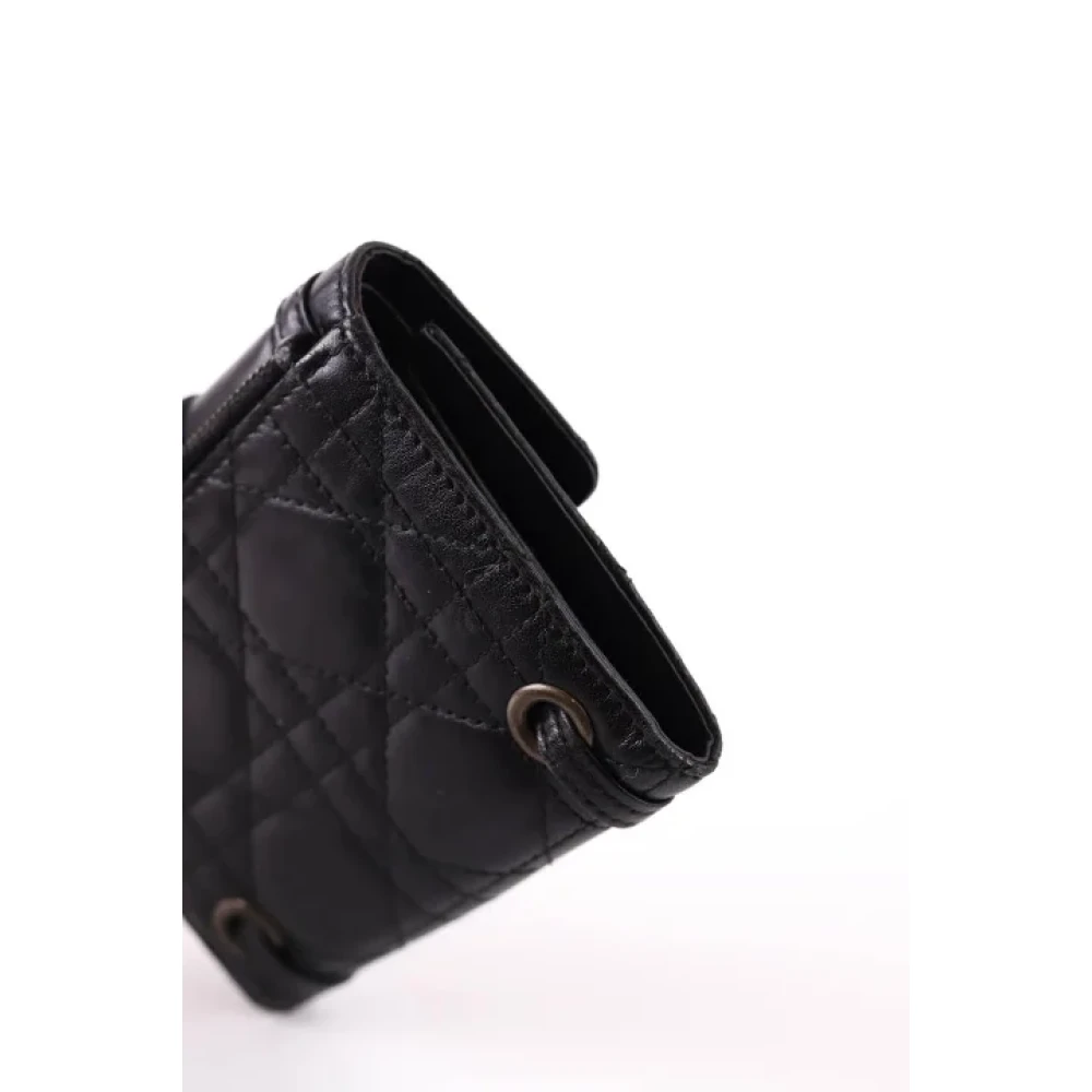 Dior Vintage Pre-owned Leather wallets Black Dames