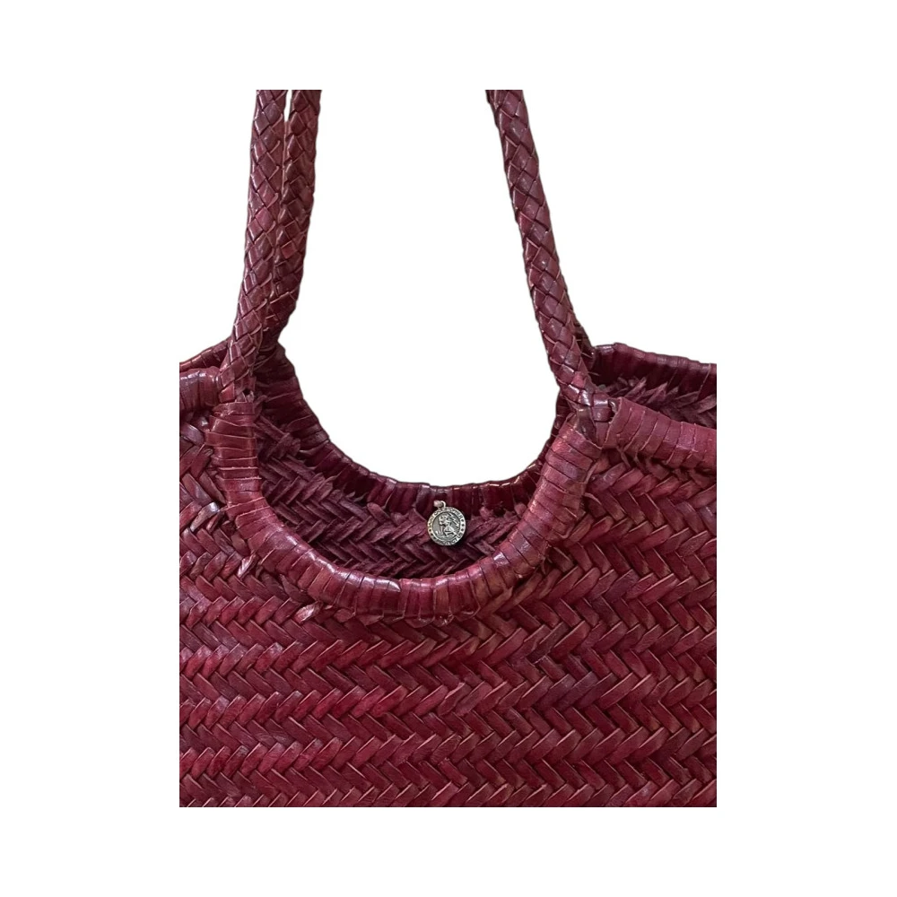 Dragon Diffusion Handgeweven leren tas Brown Dames