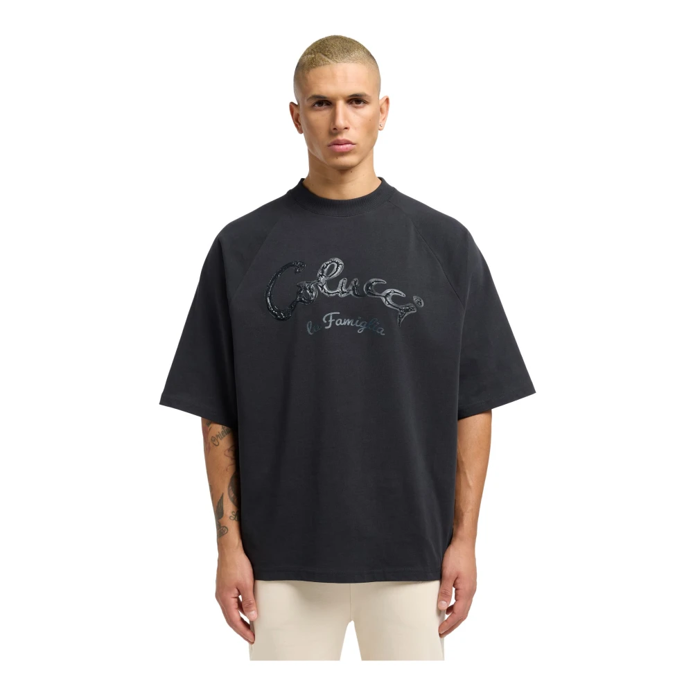 carlo colucci Premium Familie Oversize T-Shirt Black Heren