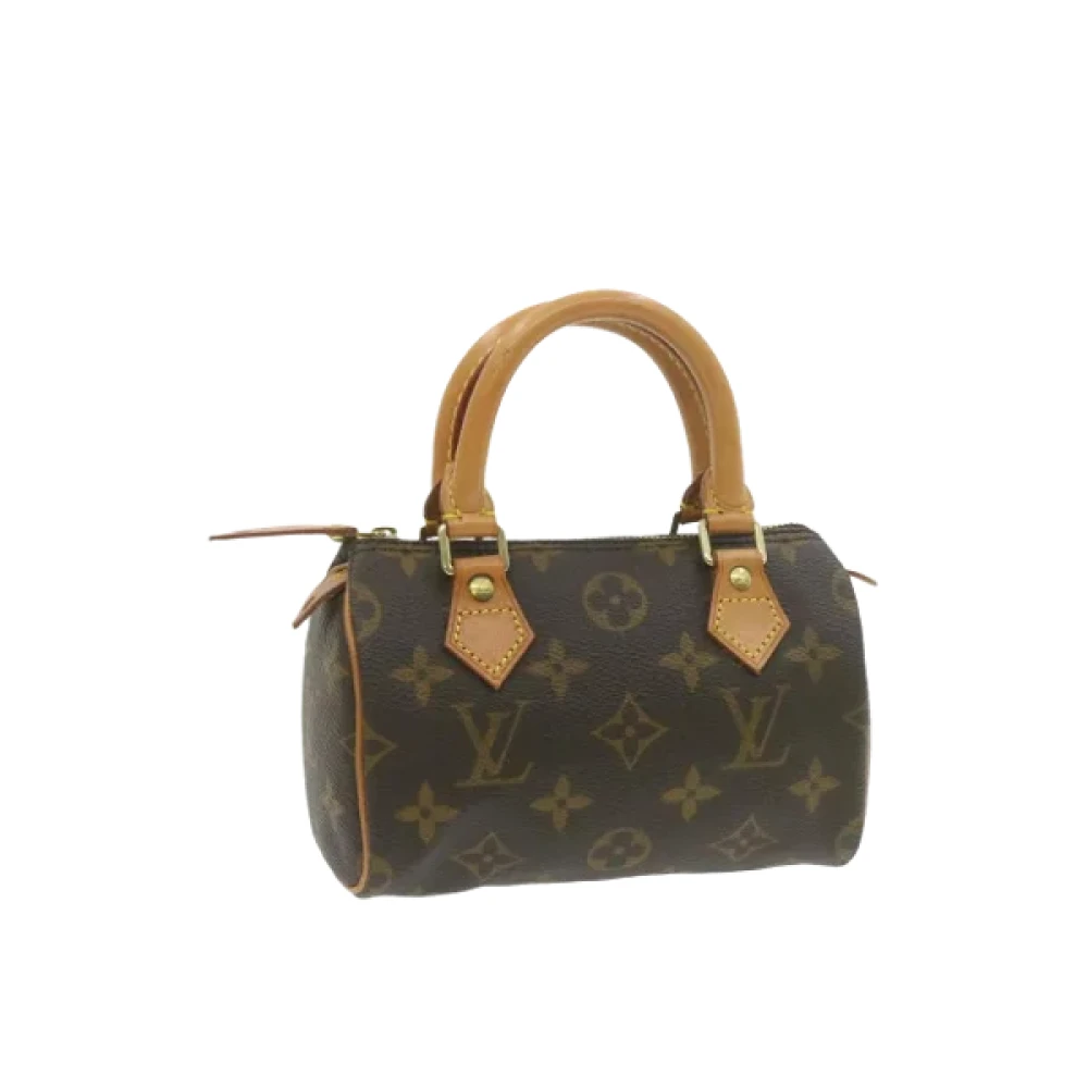 Louis Vuitton Vintage Witte Canvas Louis Vuitton Tas Brown Dames