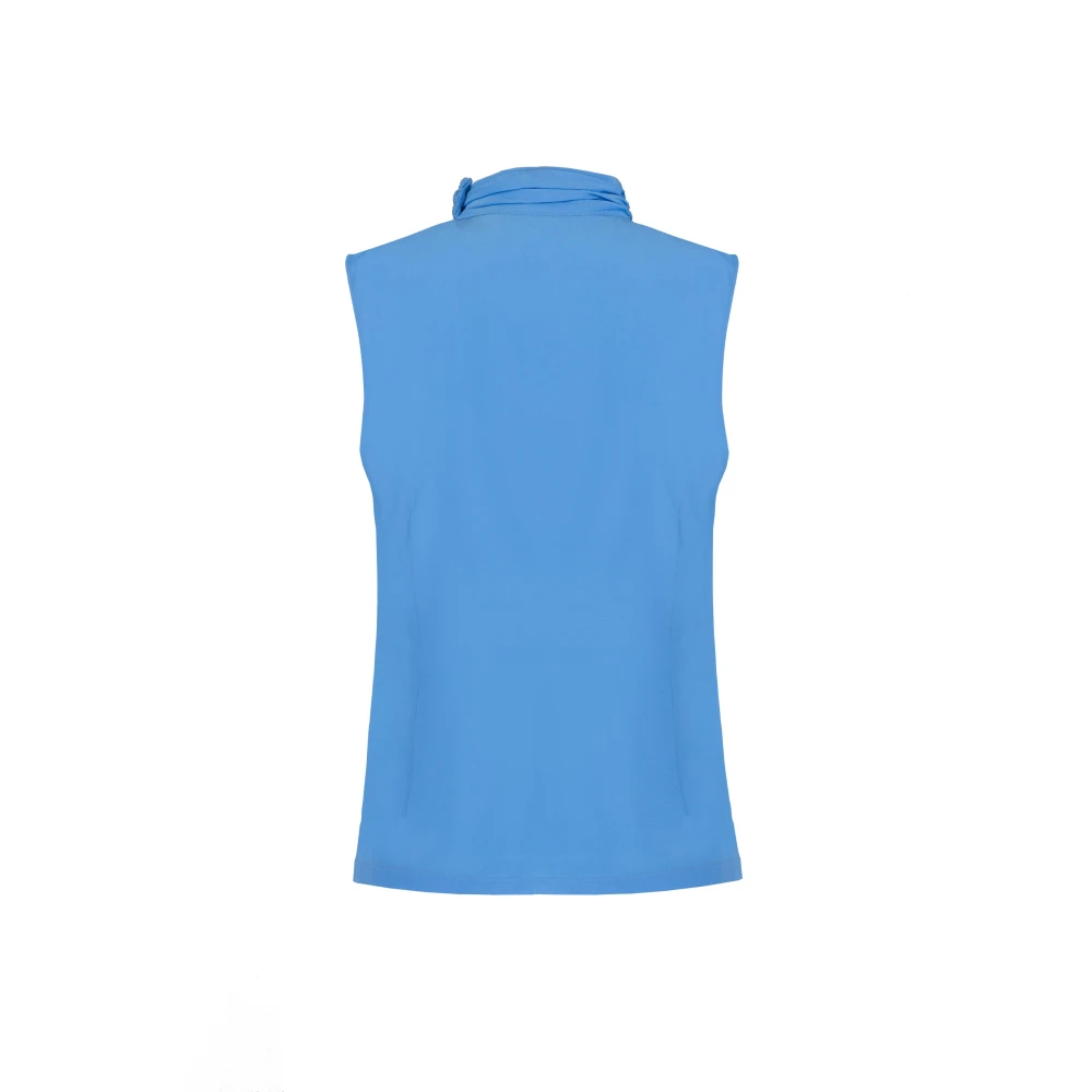 Jaaf Hemelsblauwe Zijden Mouwloze Top Blue Dames