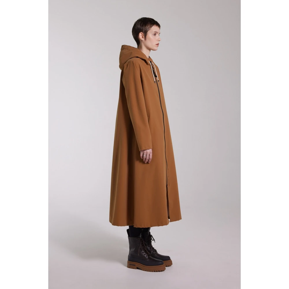 Stutterheim Lichtgewicht Matte Rits Regenjas Brown Dames