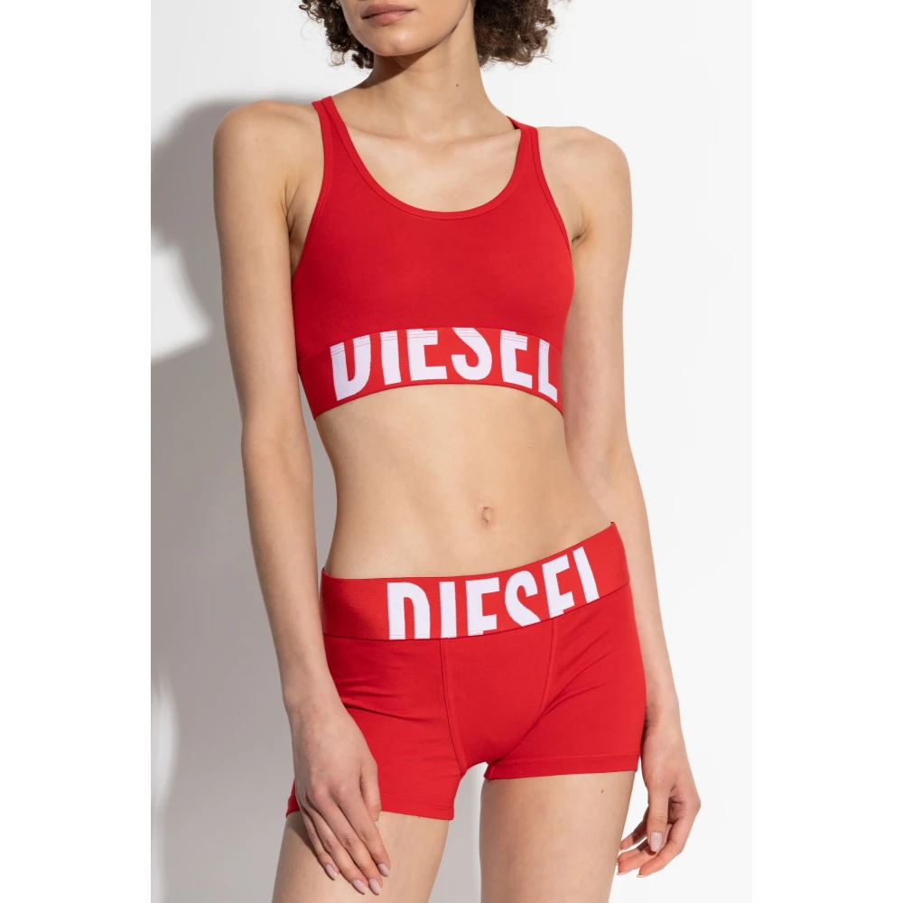 Diesel Bra Ufsb-Cotton-Race-Bralette Red Dames