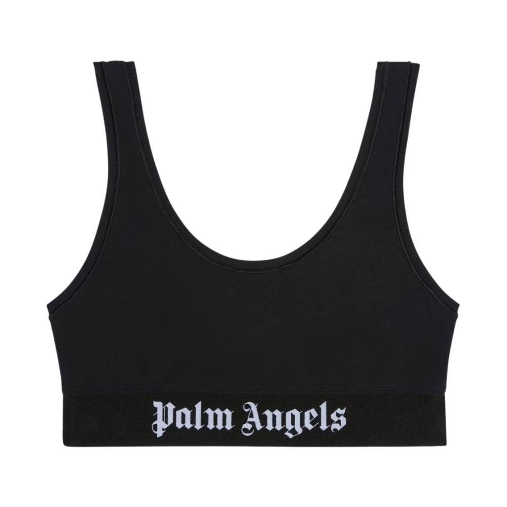 Palm Angels Women's Black Sleeveless Tops,, Stylish Top For A Trendy Look Medium
