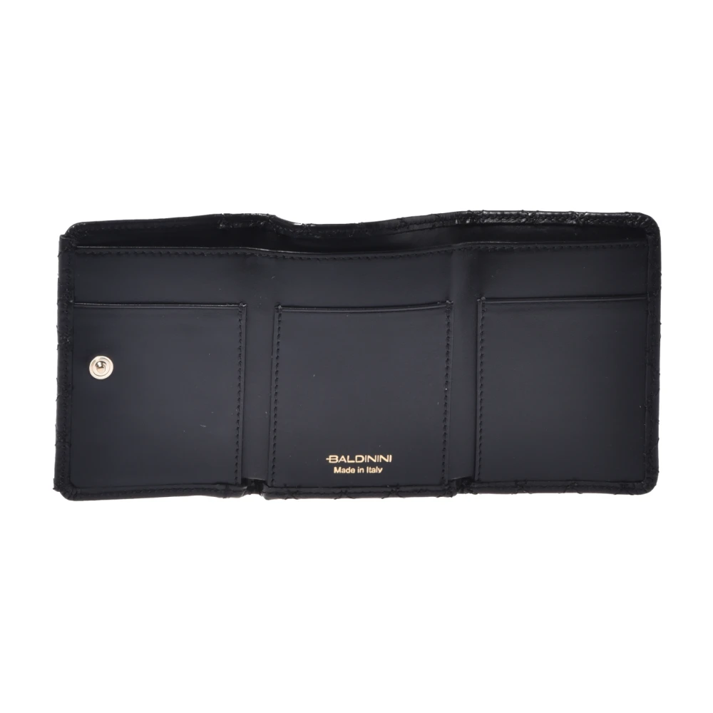 Baldinini Wallet in black quilted leather Black Dames
