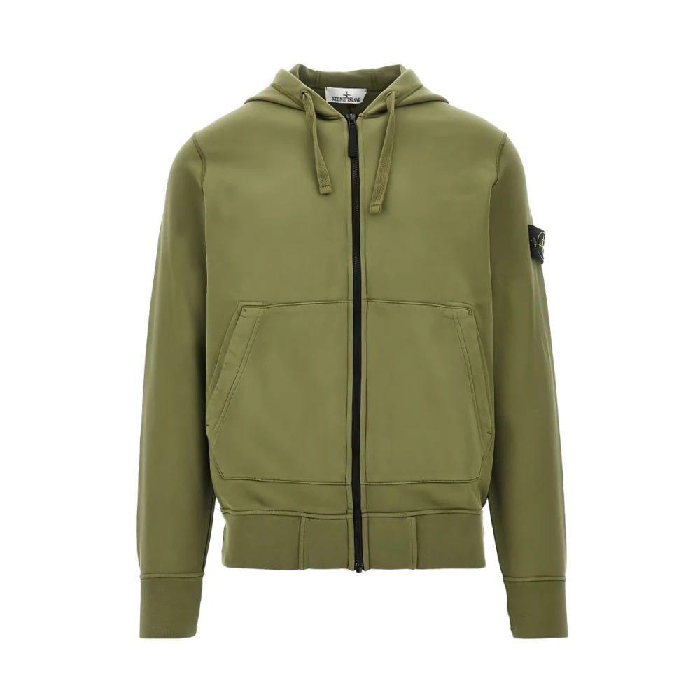 Stone Island Green Zip-Up Hoodie - Male - Zip-Throughs - S - Sweatshirts & Hoodies