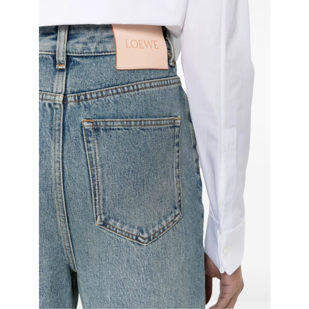 Loewe Hoge Taille Wijde Pijp Jeans Blue Dames