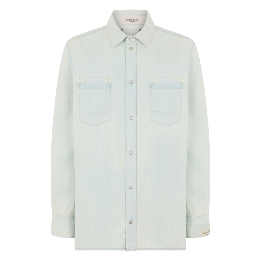Golden Goose Men's Blue Denim Shirts, M, Overshirt