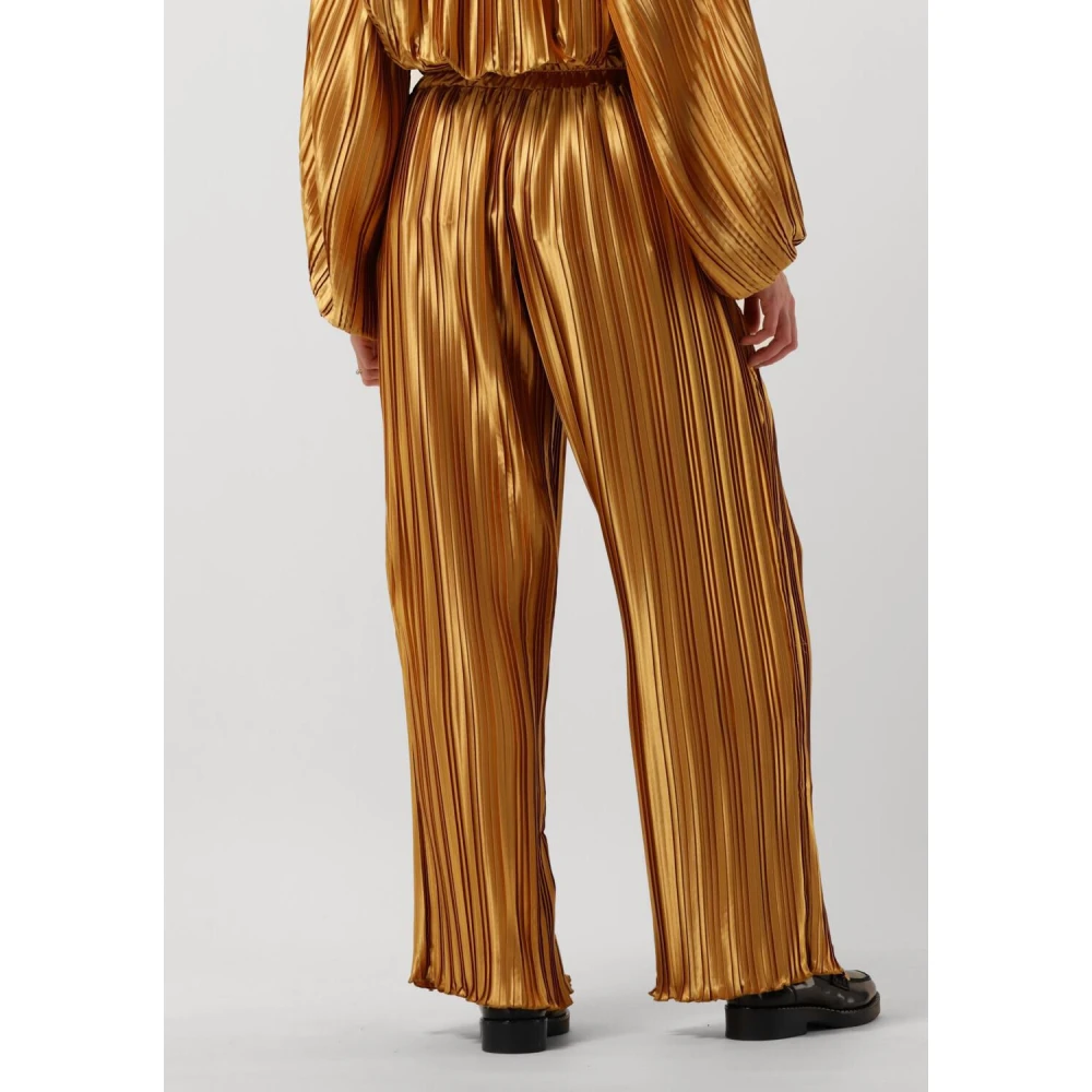 Amaya Amsterdam Gouden Plissé Broek Yellow Dames