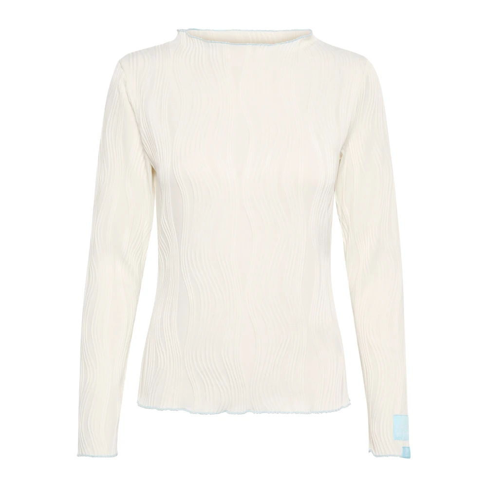 Karen by Simonsen Gestructureerde Longsleeve Tee Top Beige Dames
