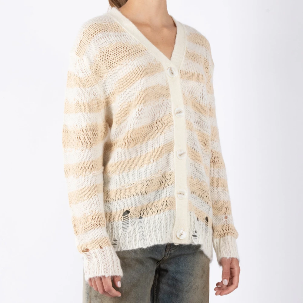 Acne Studios Witte Cardigan Sweater Gemaakt in Italië White Dames