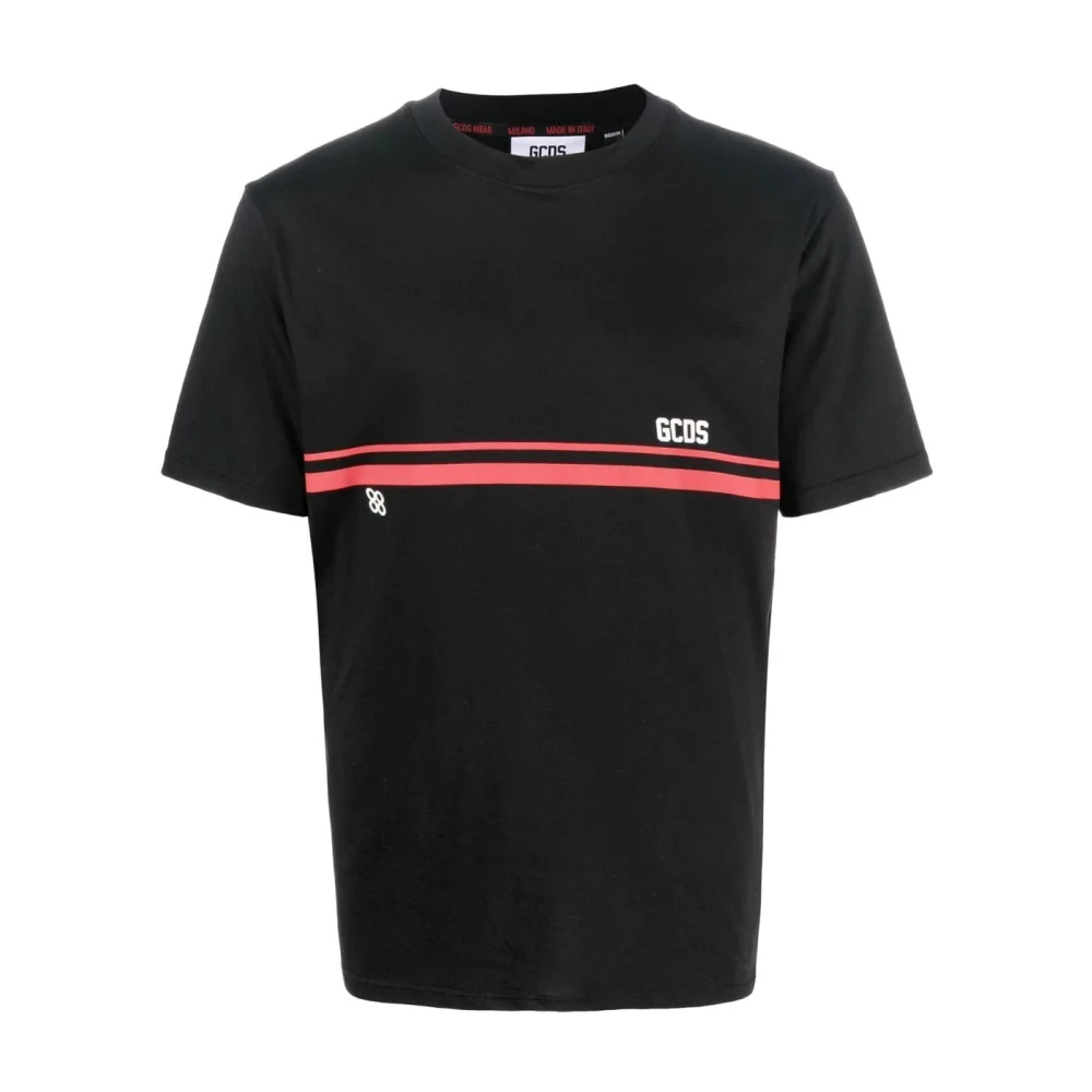 Gcds Black Logo Band Short Sleeve T-Shirt - Male - T-Shirts - M - Tops