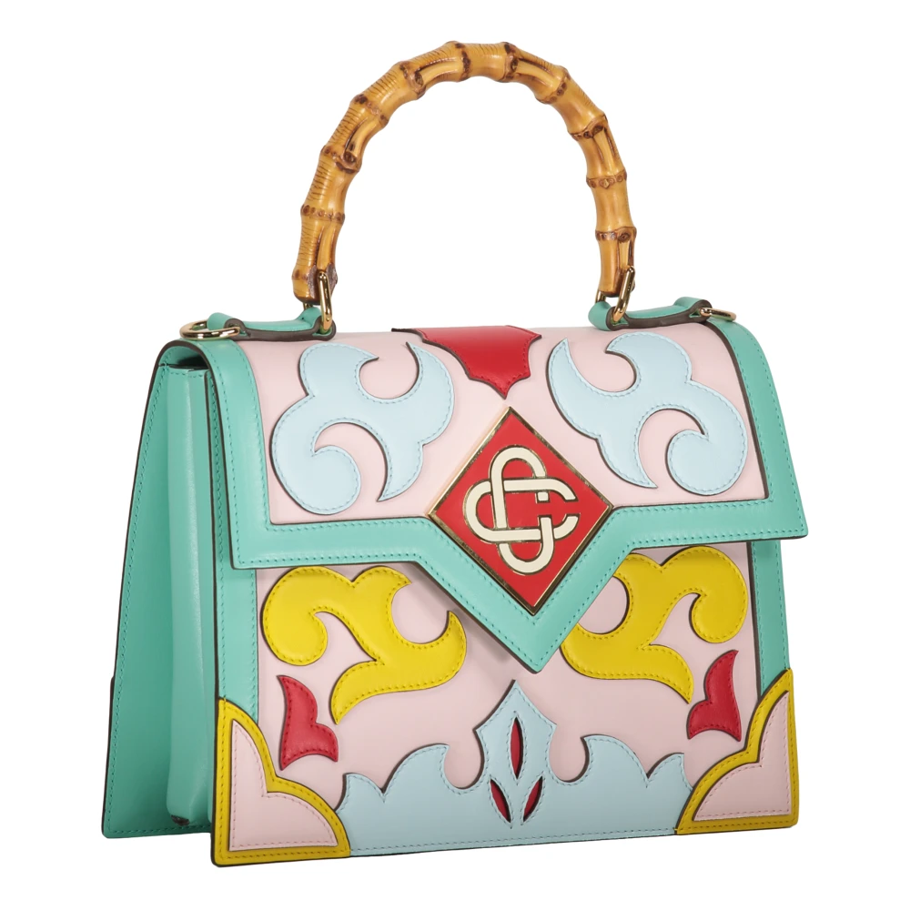 Casablanca Bamboe Handvat Leren Handtas Multicolor Dames