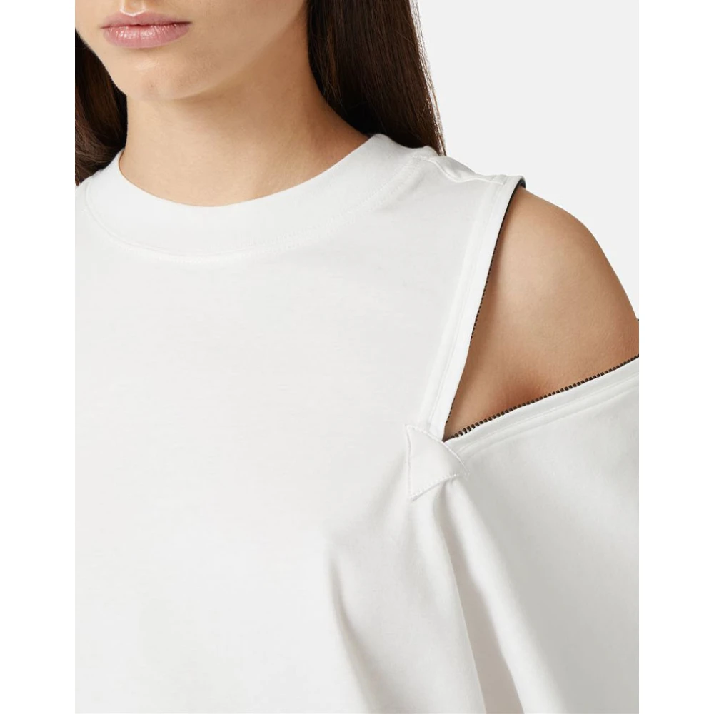 Iceberg T-shirt met decoratieve ritsen White Dames