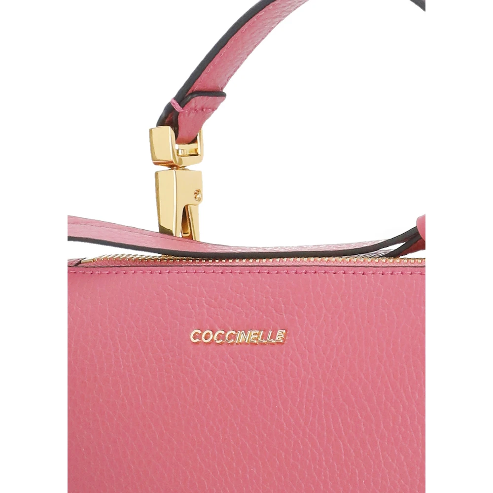 Coccinelle Roze Pebble Leren Handtas Pink Dames