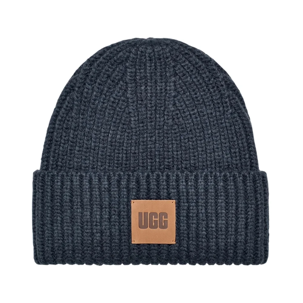 Ugg Chunky Rib Beanie Hat Blue Dames