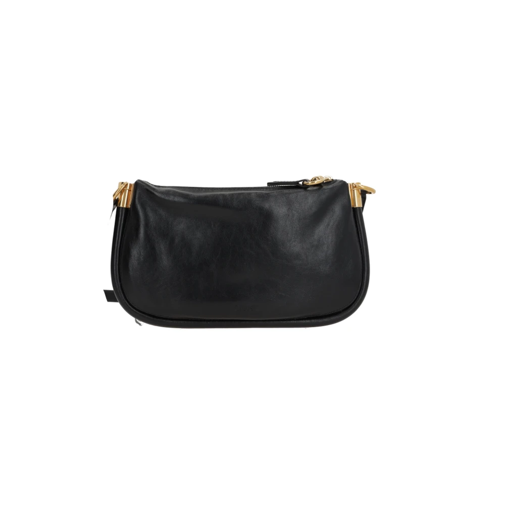 Chloé Zwarte leren handtas met gouden hardware Black Dames
