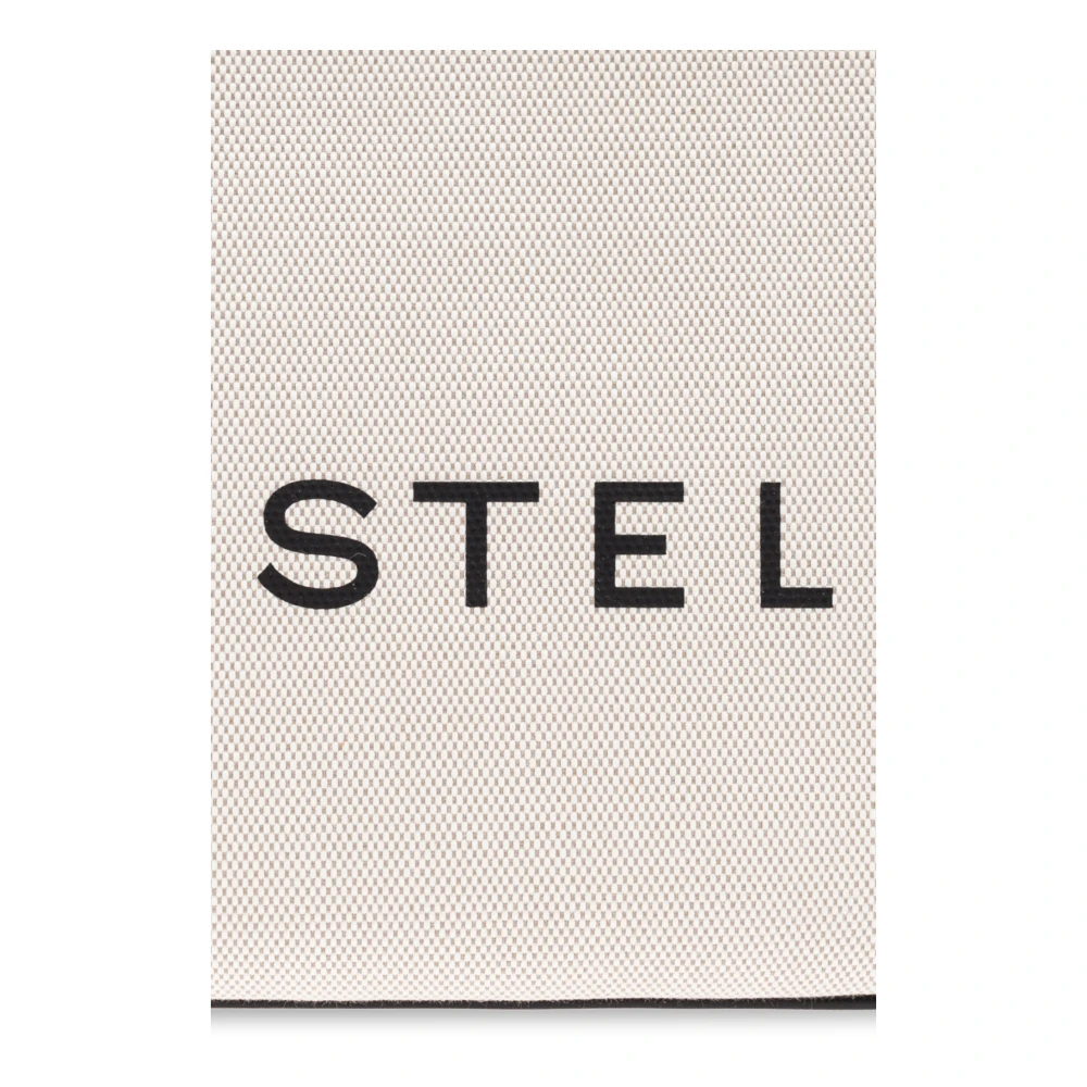 Stella Mccartney Handtas met bedrukt logo Beige Dames