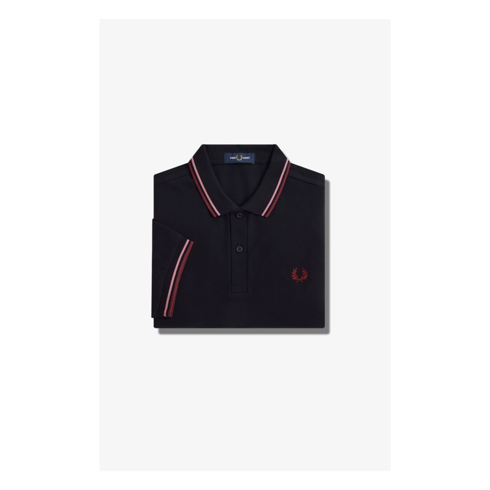 Fred Perry Slim Fit Twin Tipped Polo Navy Blue Heren