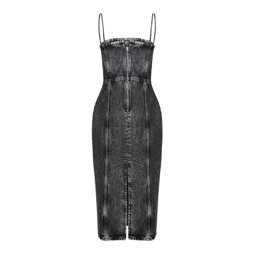 Icon Denim Grijze Denim Sheath Jurk met Split Gray Dames