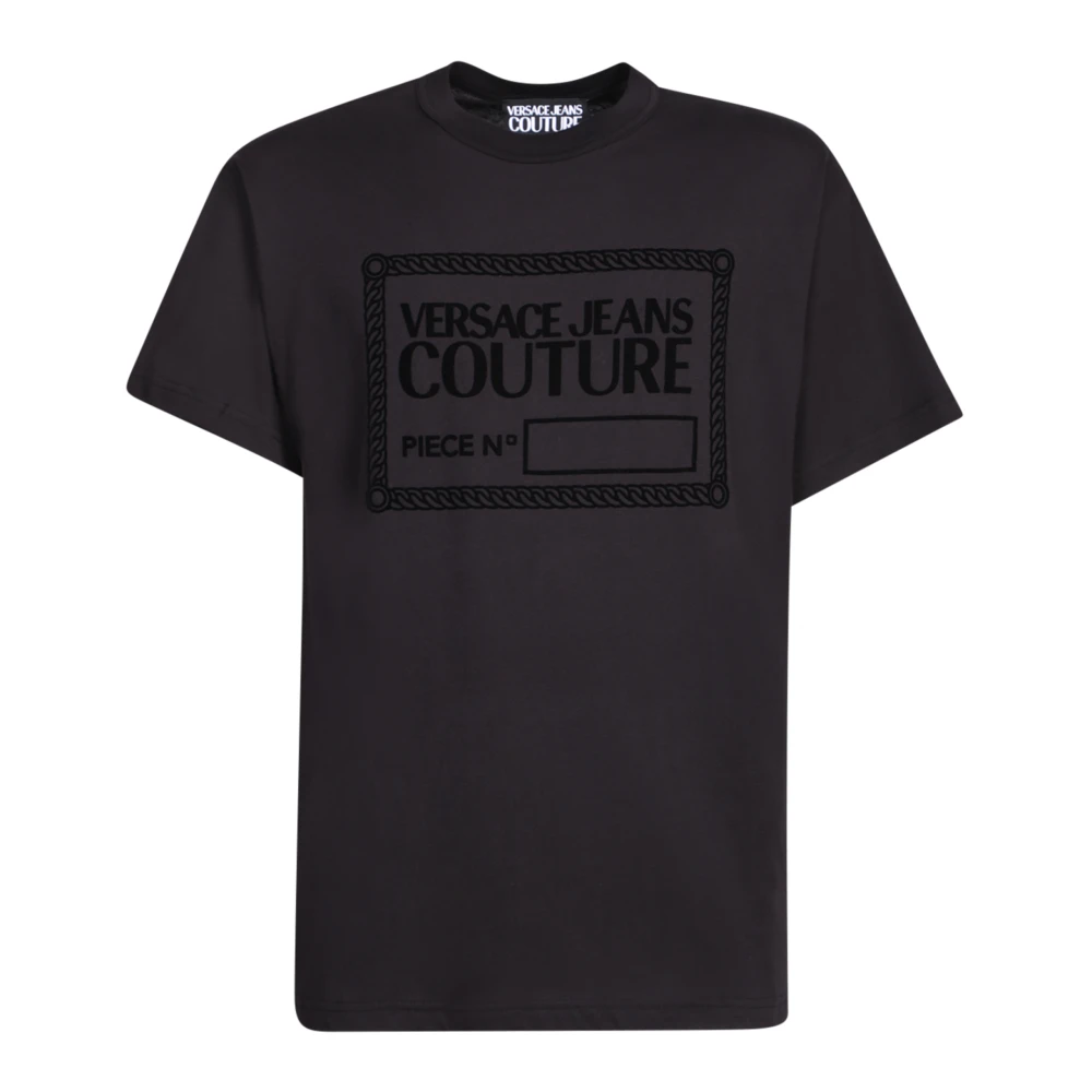 Versace Jeans Couture Stijlvol Zwart T-Shirt met Logo Print Black Heren