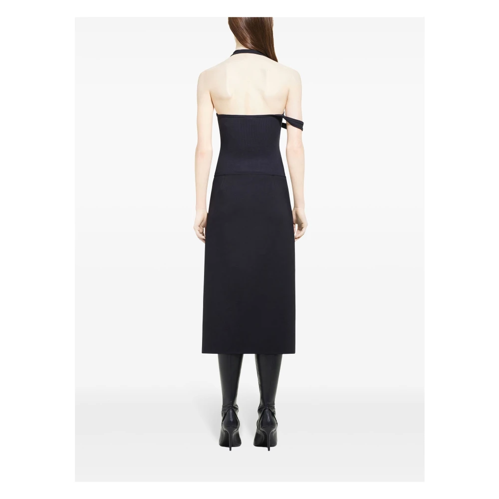 Courrèges Zwarte Geribbelde Mouwloze Top Black Dames
