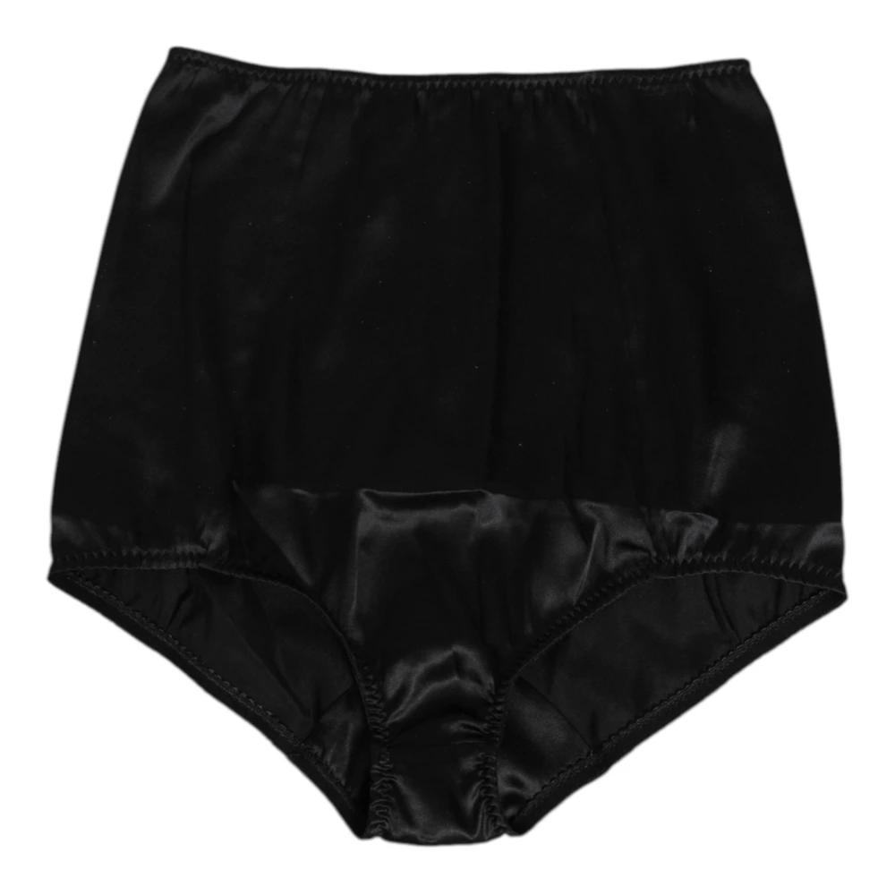 Dolce & Gabbana Women's Black Underpants, S, Silk High Waist Girdle Underwear