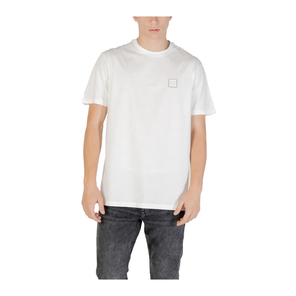 Armani Exchange Mannelijk Wit Basic T-Shirt Met Logopatch