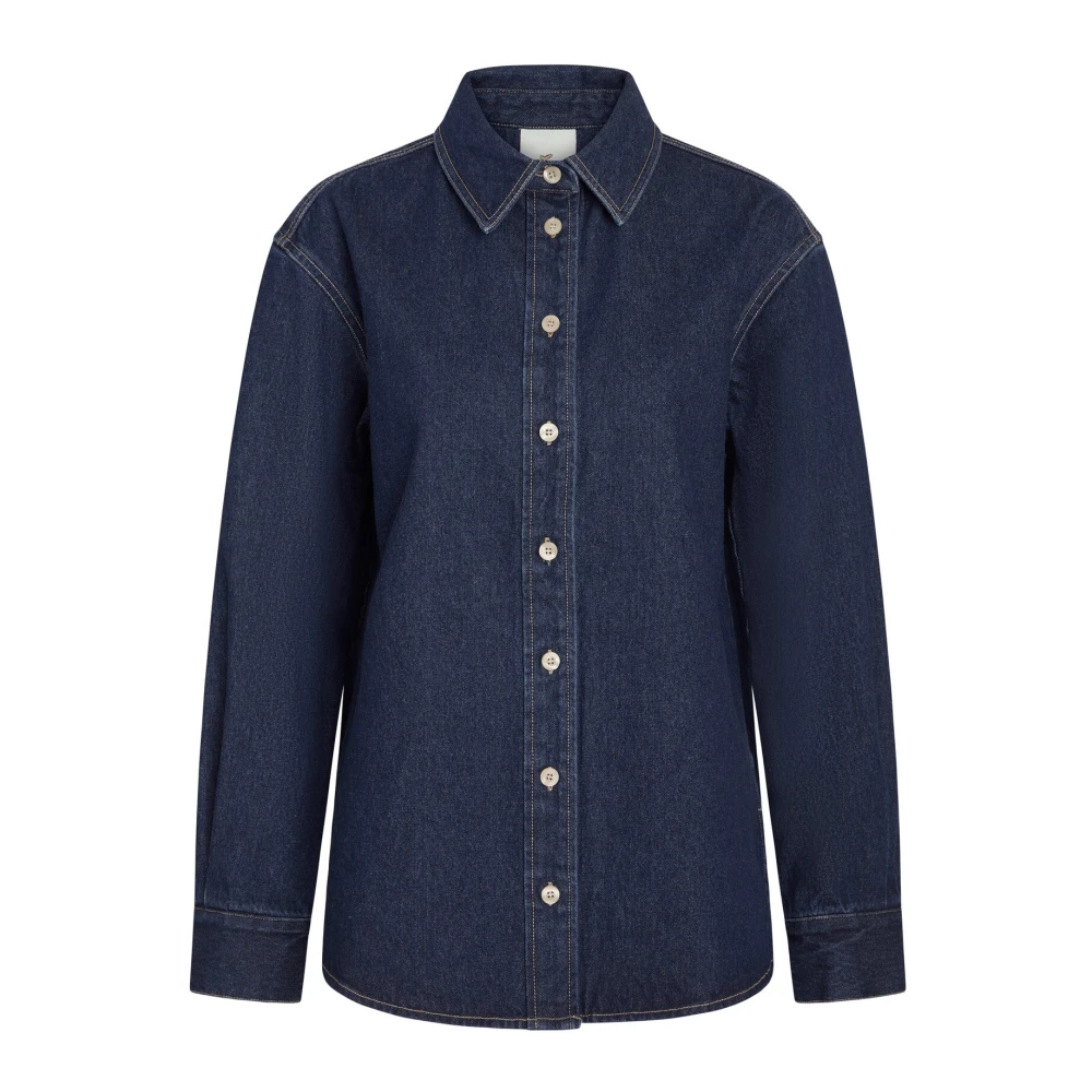 Heartmade Moderne Overshirt Lichtblauw Denim Blue Dames