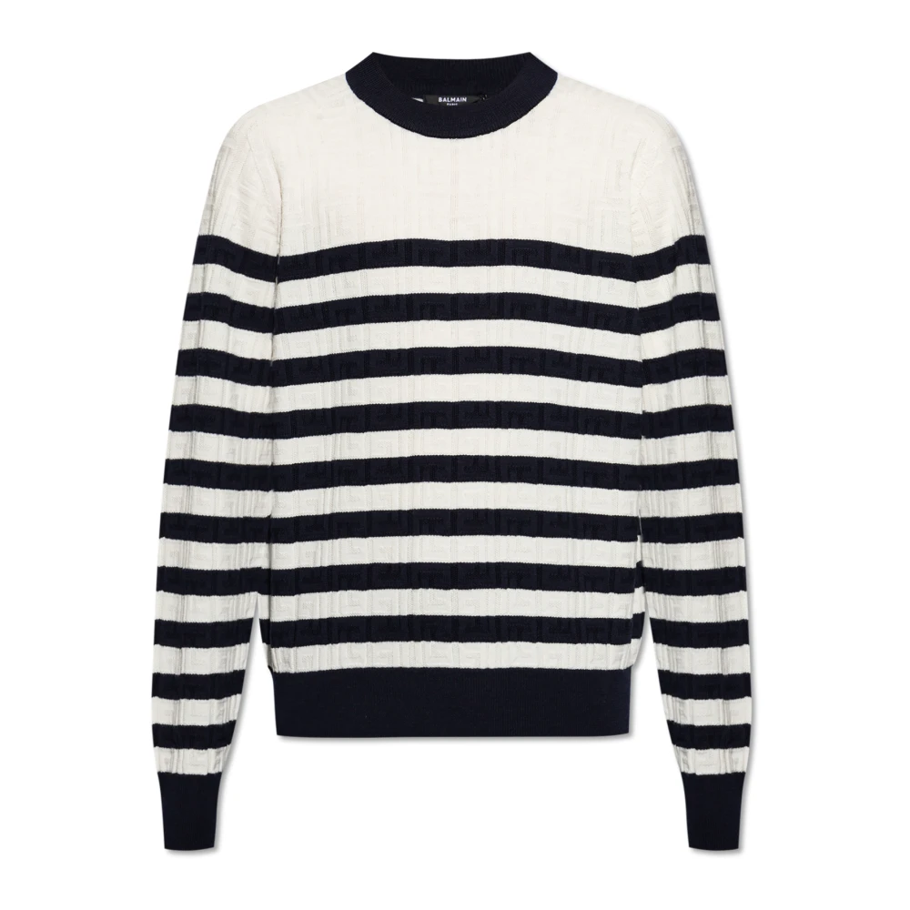 Balmain Trui met gestreept patroon Beige Heren