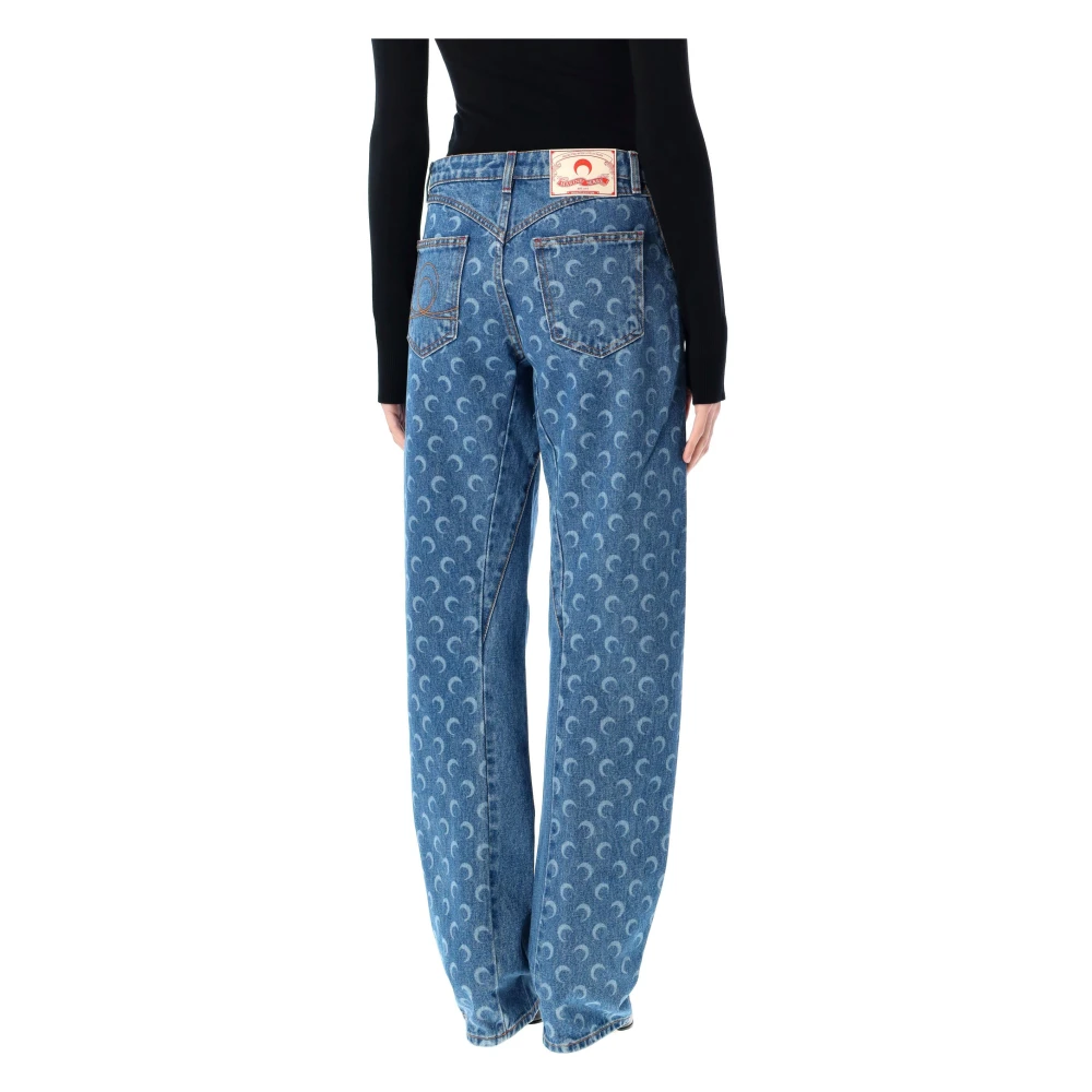 Marine Serre Lichtblauwe Moon Laser Denim Jeans Blue Dames