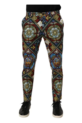 Stained Glass Window Style Print Trousers