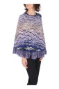 poncho-en-laine-melangee-multicolore