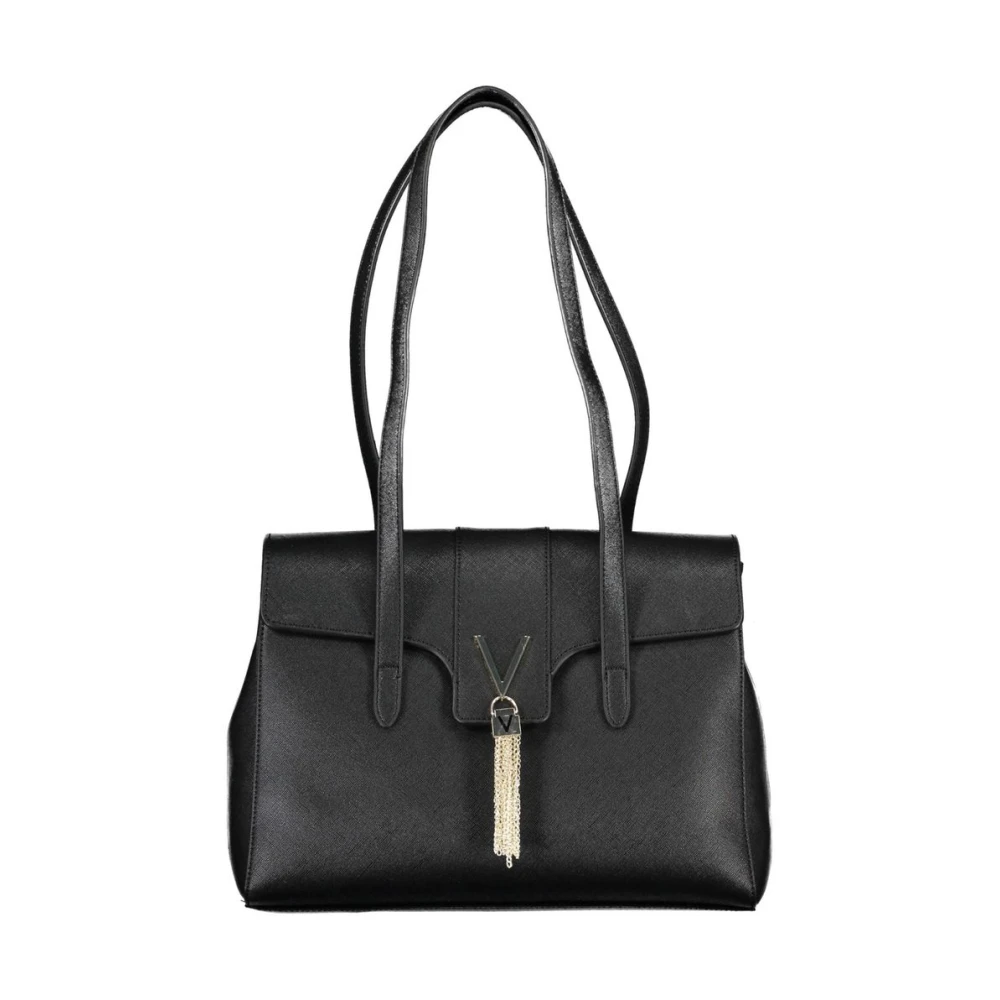 Valentino by Mario Valentino Zwarte polyethyleen schoudertas met contrastdetails Black Dames
