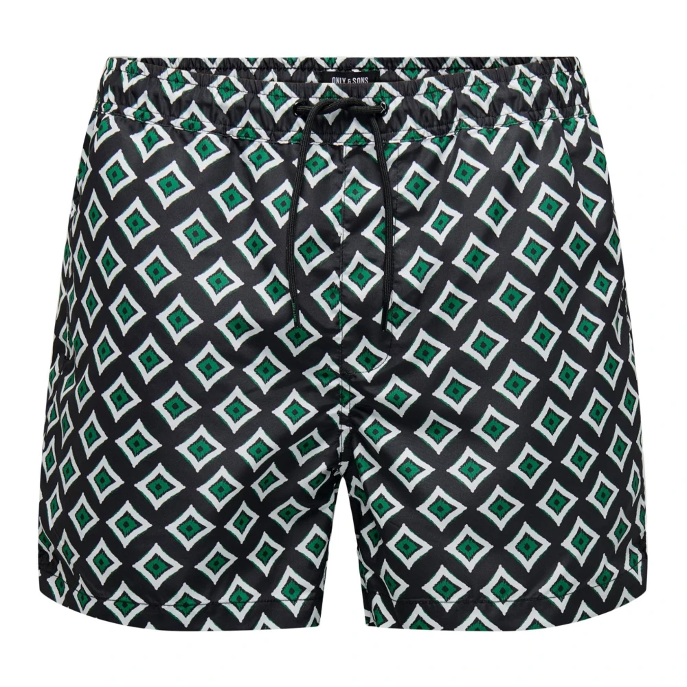 Only & Sons Heren zwemshorts met elastische tailleband en achterzak Green Heren