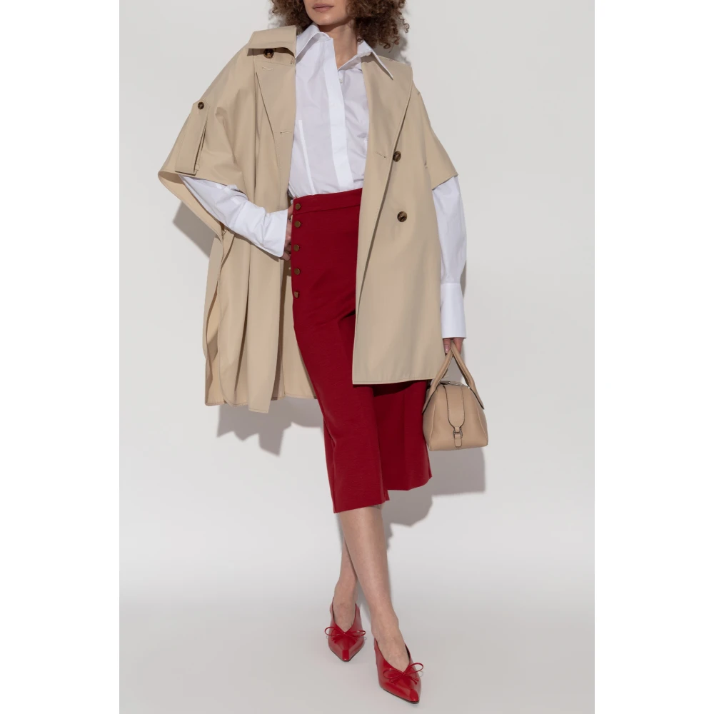 Max Mara Katoenen poncho 'Finezza' Beige Dames