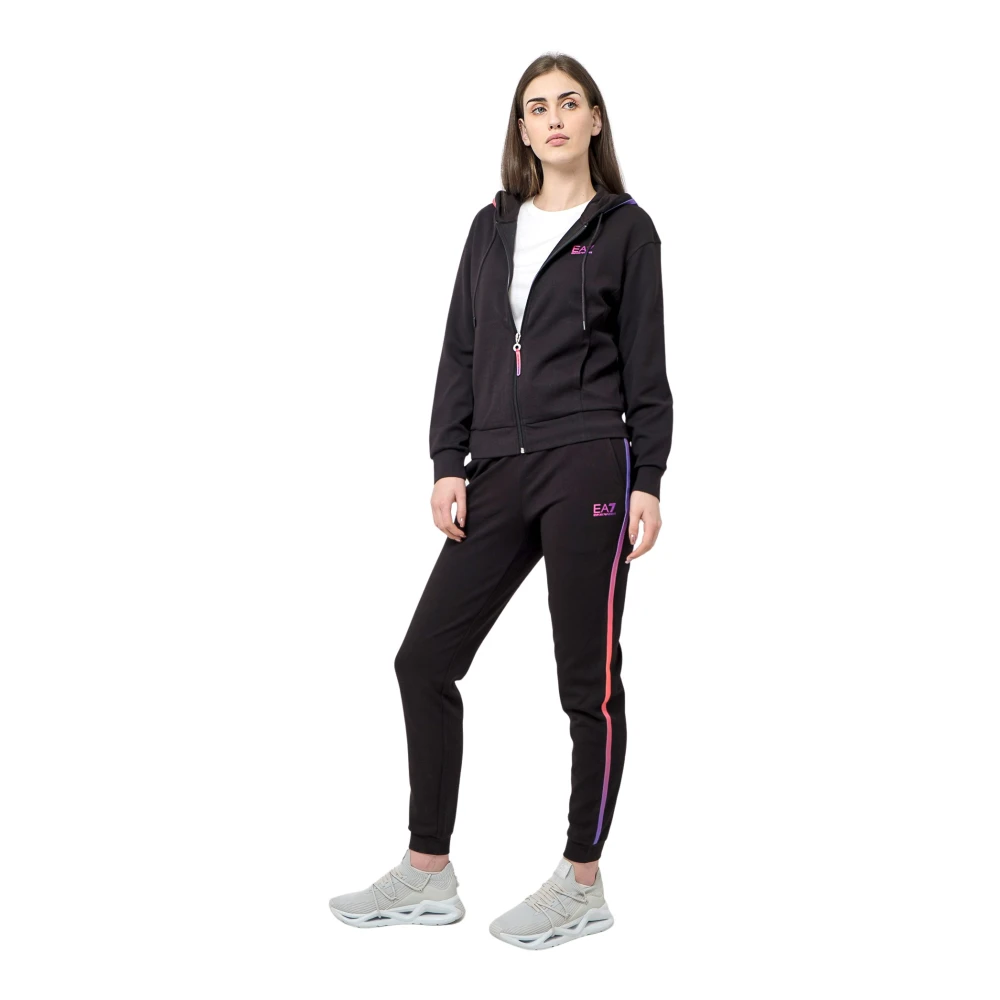 Emporio Armani EA7 Dames Hoodie met Rits Black Dames