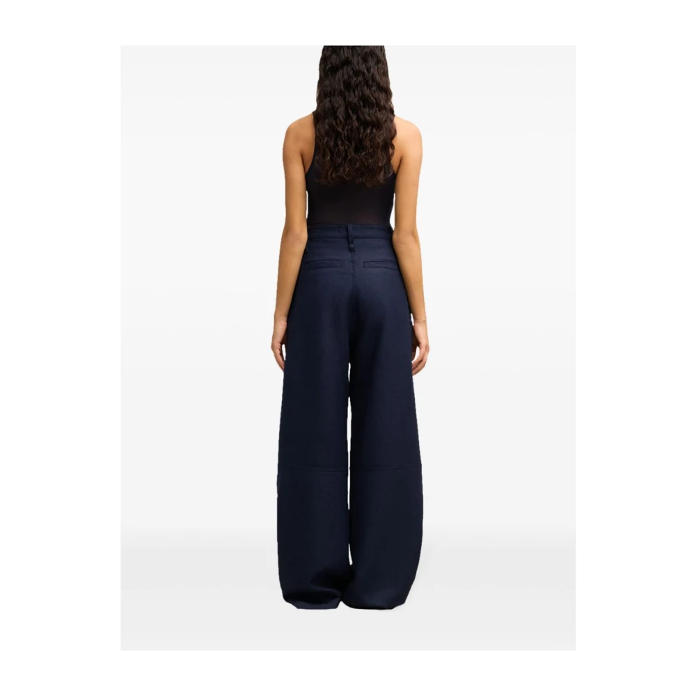 Ami Paris Navy Blue Cargo Broek Blue Dames
