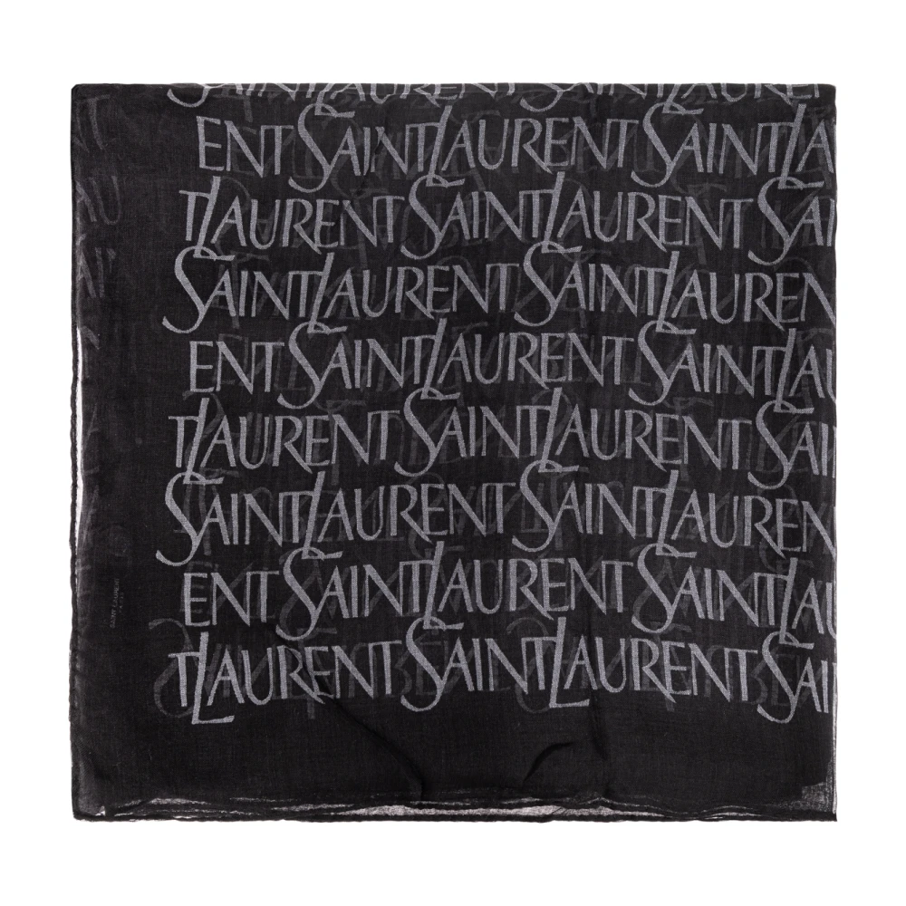 Saint Laurent Sjaal met monogram Black Dames
