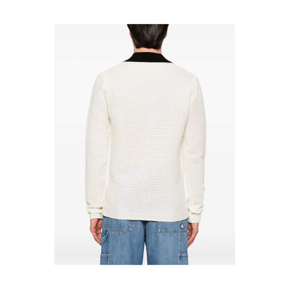 Jil Sander Witte Split Hals Trui White Heren