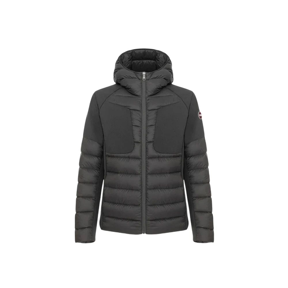 Colmar Gewatteerde Hoodie Jas met Natuurlijke Veren Vulling Gray Heren