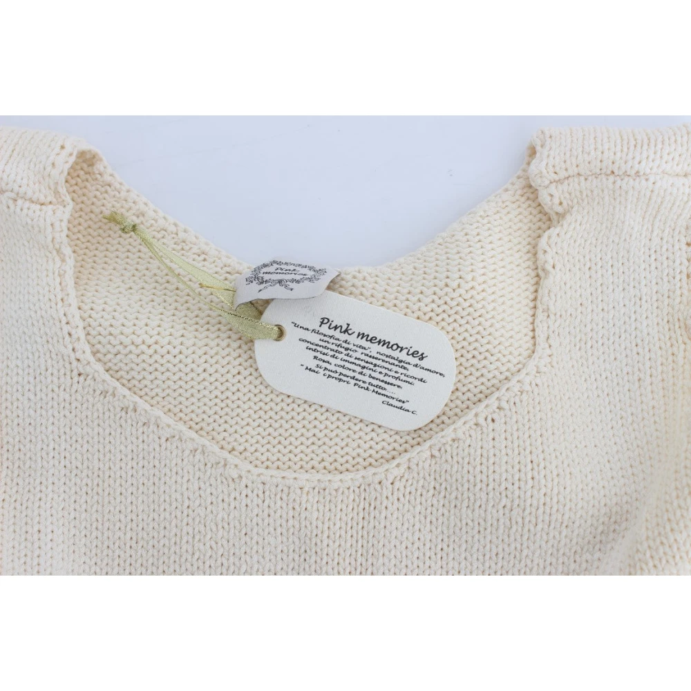 Pink Memories Beige Mouwloos Gebreid Vest Trui Beige Dames