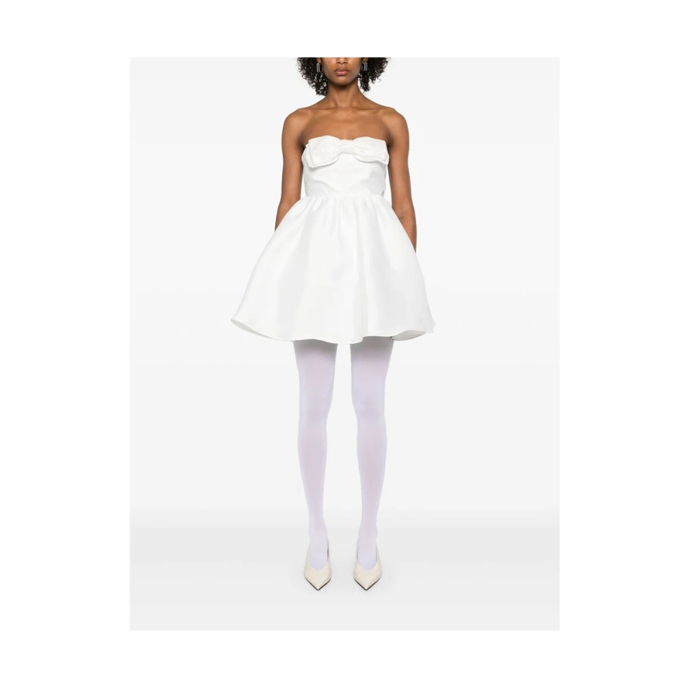 Self Portrait Strapless Witte Jurk met Volle Rok White Dames