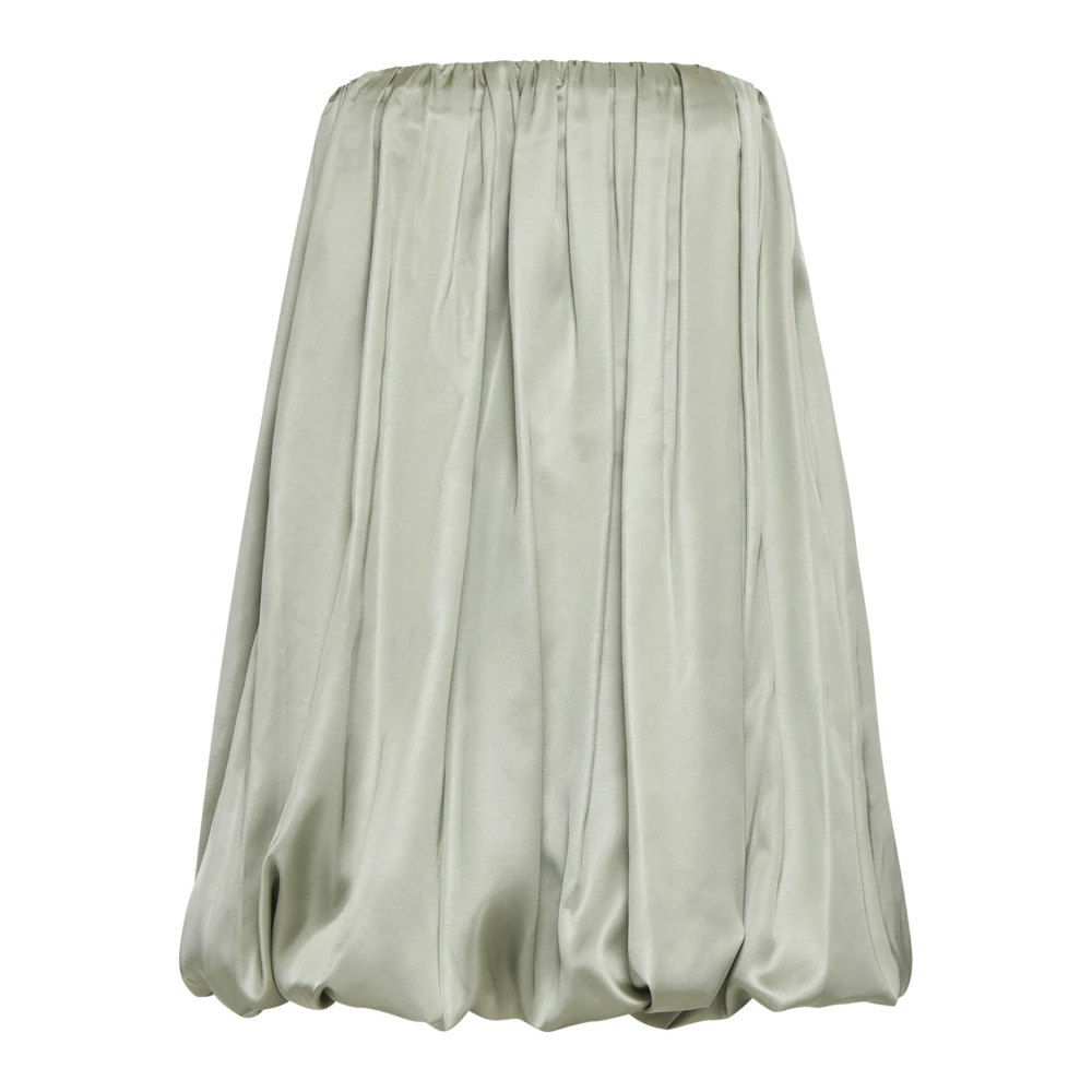 MM6 Maison Margiela Groene Satijnen Ballonmouwloze Minijurk Gray Dames